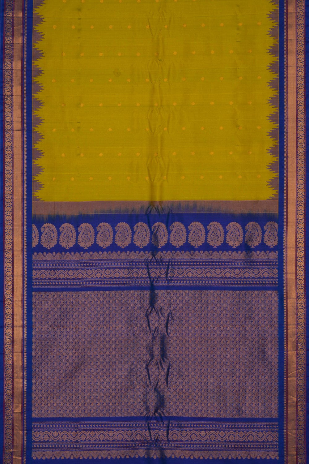 Image of Gadwal Silk Spring Green Saree